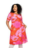 Magda 1960 Rosa - Pink organic cotton jersey dress