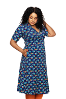 Vivi dress Midsommardans blå - Blue flower print jersey dress