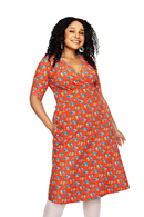 Vivi dress midsommardans röd - Red flower print jersey dress