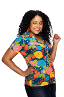 Margit blus Trädgård Rosa - mönstrad