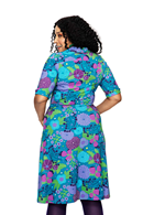 Monica dress trädgård lila - Purple floral print shirtdress