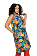 Lill dress Trädgård Rosa - Pink & teal floral print dress