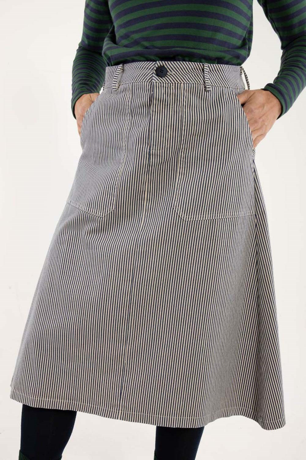 Danesweetie Stretch Canvas skirt Navy/Chalk