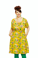 Ekologiskt trikåtyg Humlesurr Gul