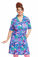 Ekologiskt trikåtyg Fågeltivoli Lila