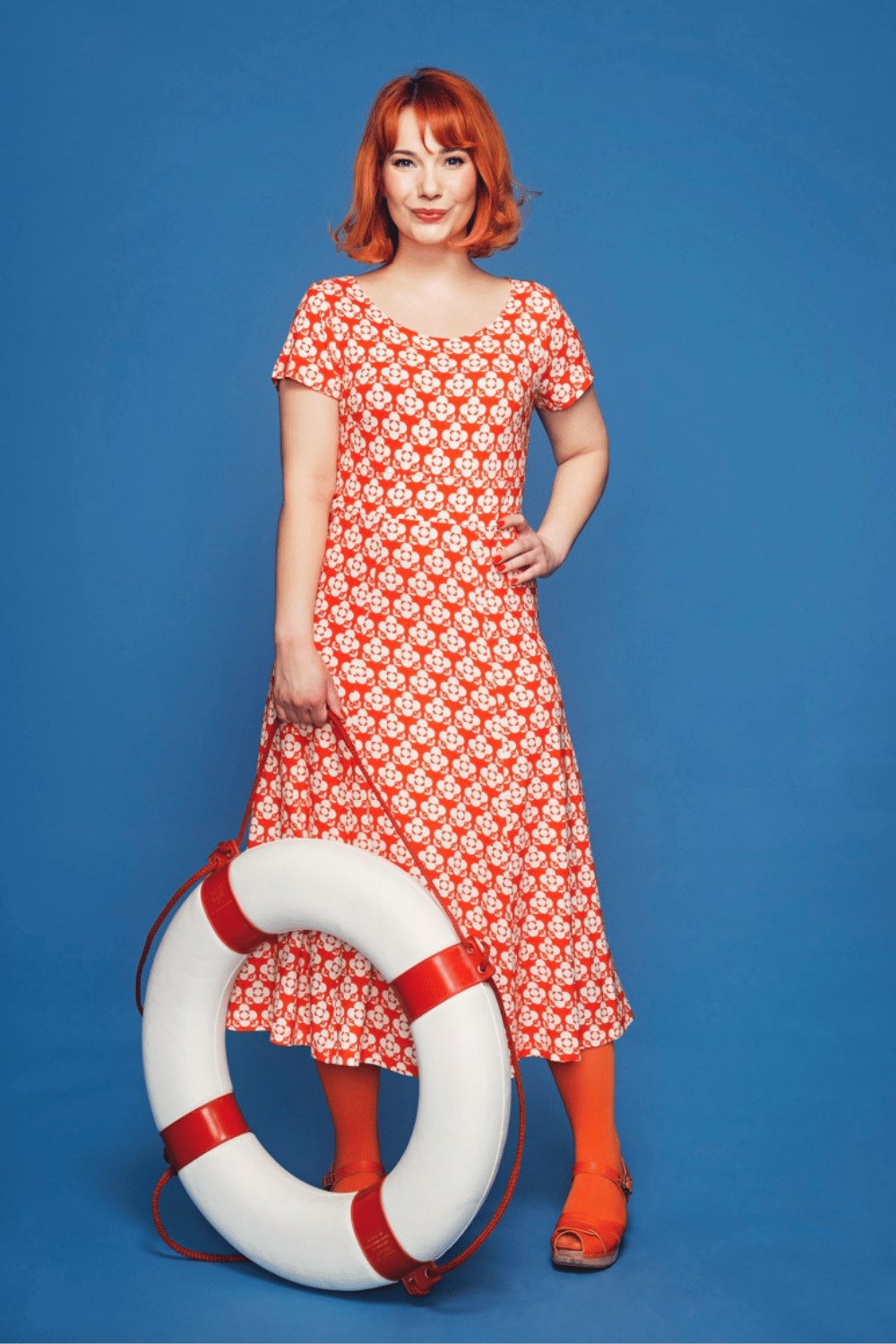 Hedvig klänning Spaljé Orange