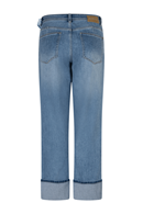 Kim High Hem jeans & scarf stoneused