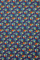 Organic fabric in Midsommardans Blå - Blue flower print