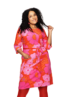 Organic jersey fabric 1960 Rosa - Pink flower print