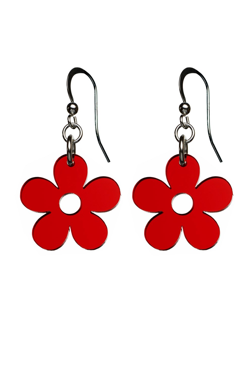 Earrings Blomma Röd