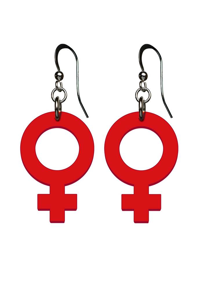 Earrings Kvinnotecken Röd