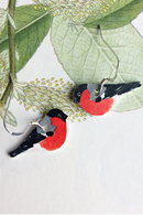 Earrings birds hook Bullfinch