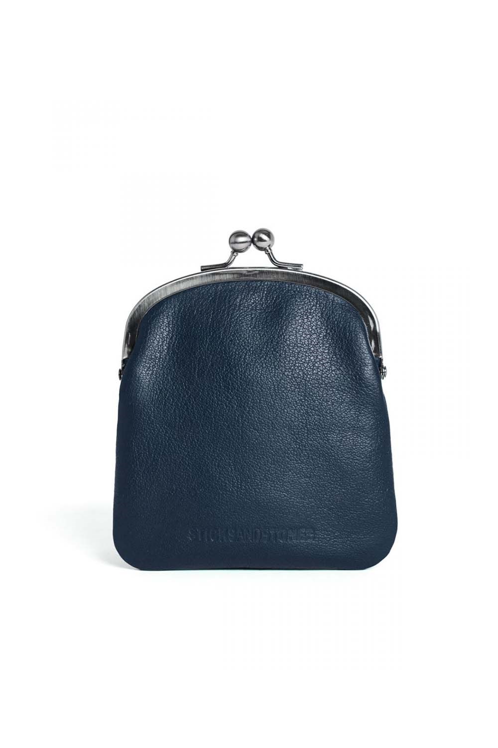 Delphi purse - Buff Washed Dark blue