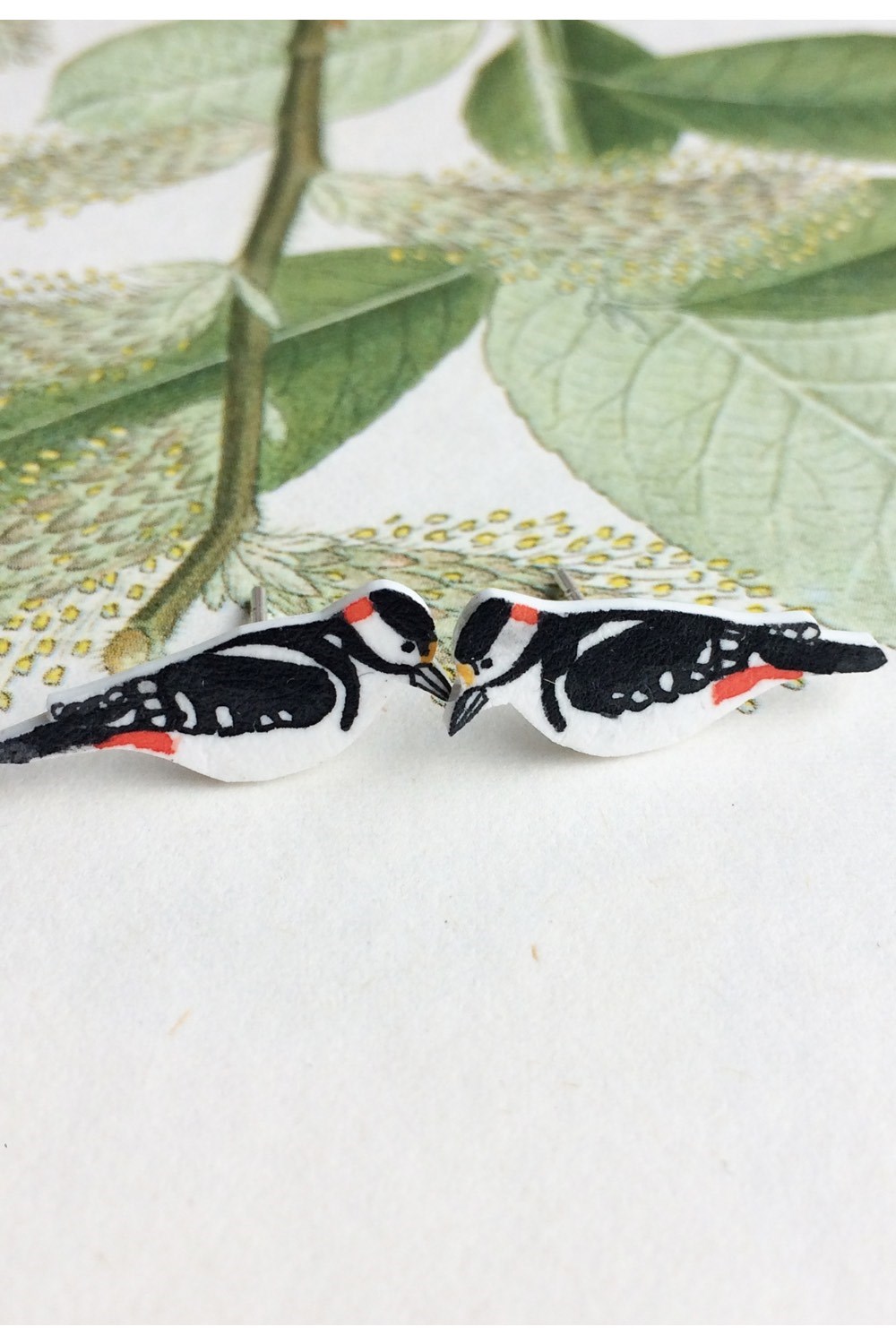 Earrings pin bird Woodpecker