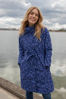 Elisabeth regnkappa Fleurie navy/lilac