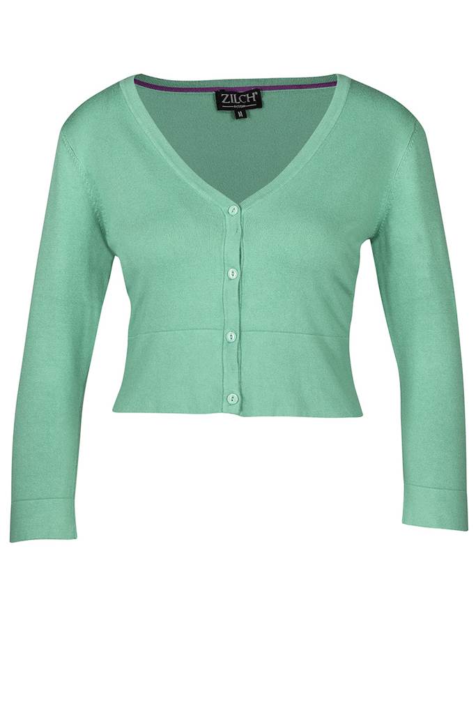 Bamboo cardigan short v-neck Lagoon