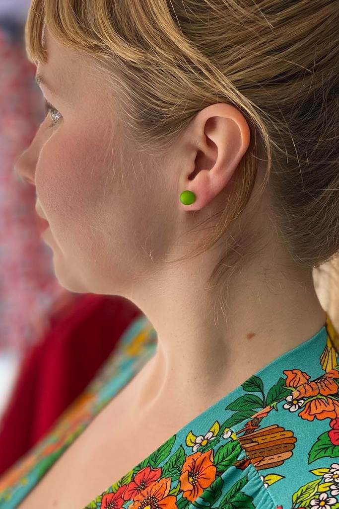 Earrings resin Pluppar lime