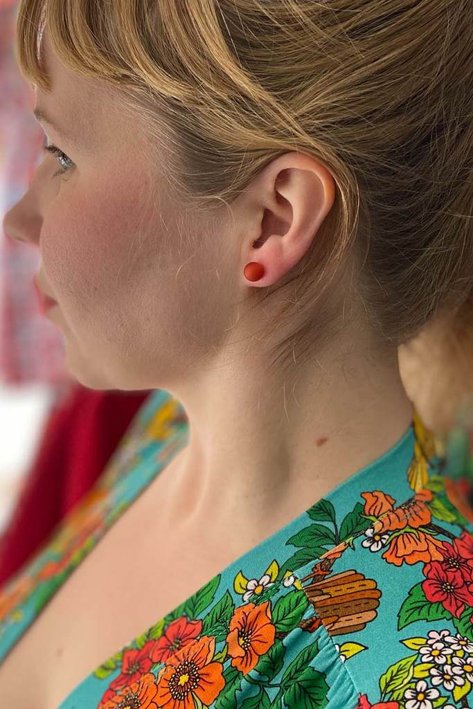 Earrings resin plops rust