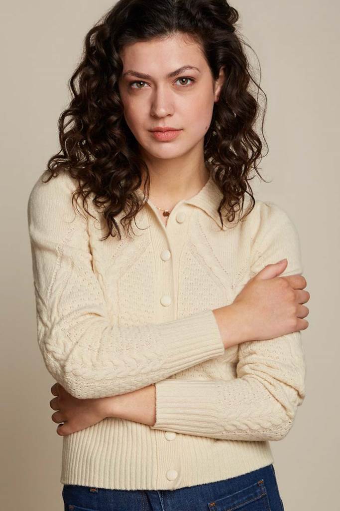 Collar cardigan Ornella Cream