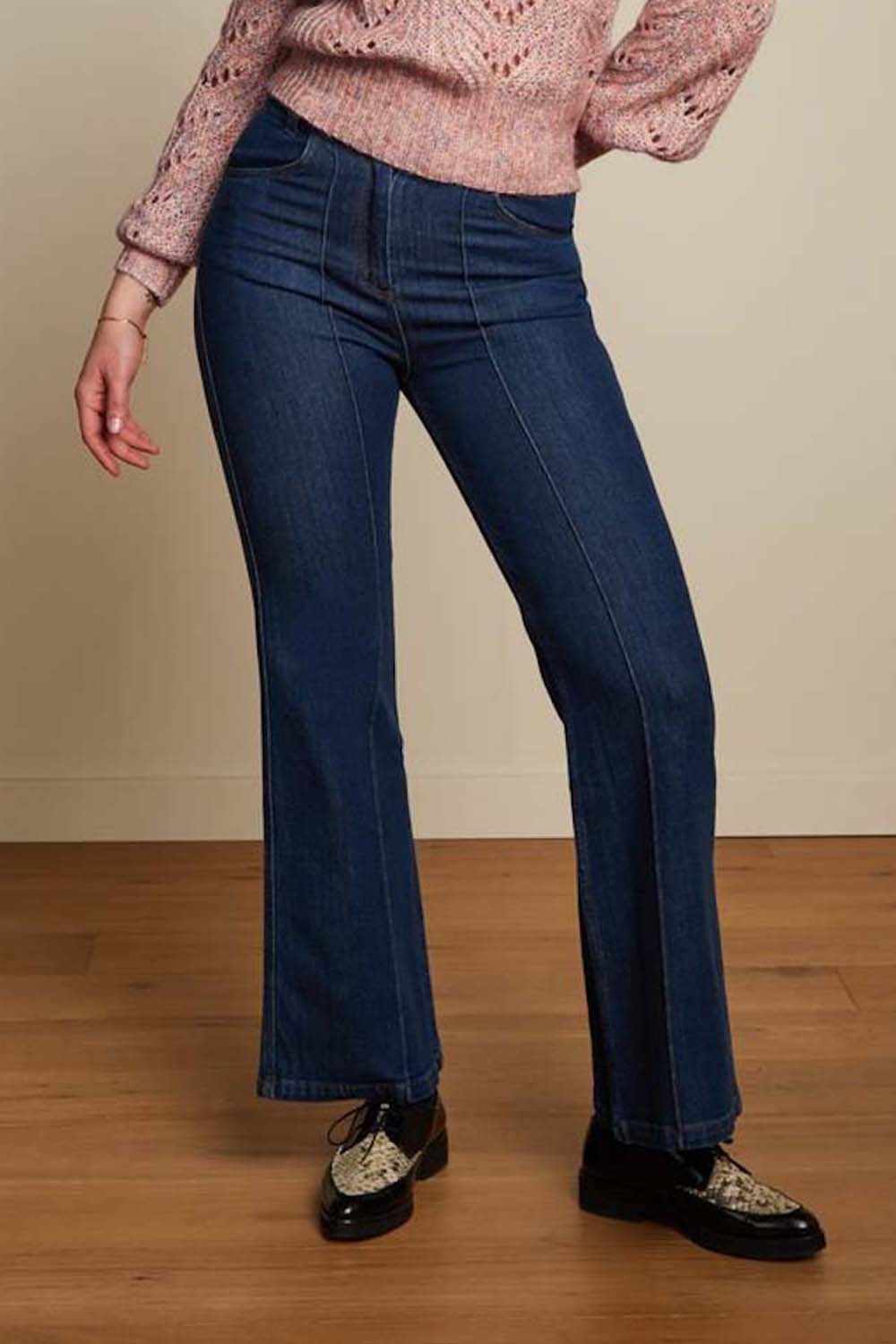 Ella Pintuck Pants Golden Denim Indigo Blue