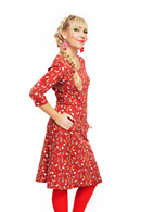 Ester klänning Vinterskog röd