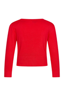 Bamboo cardigan short v-neck True-red