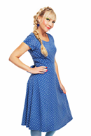 Hilda klänning Dot Blå