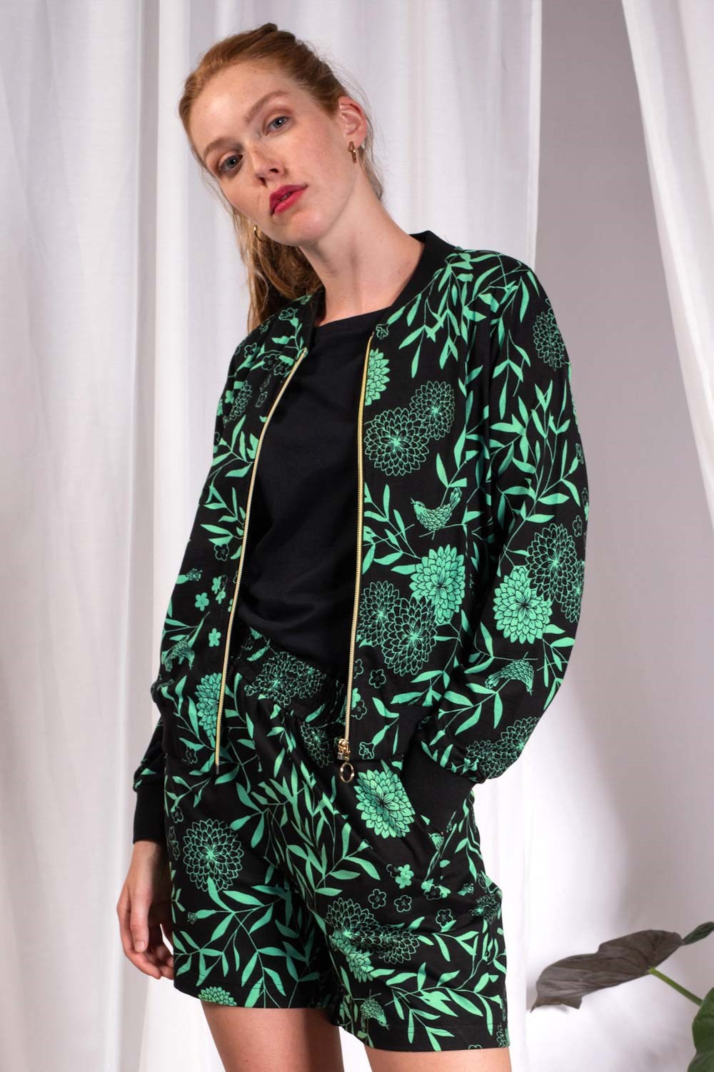 Best Friends college jacket Japanese Flowers