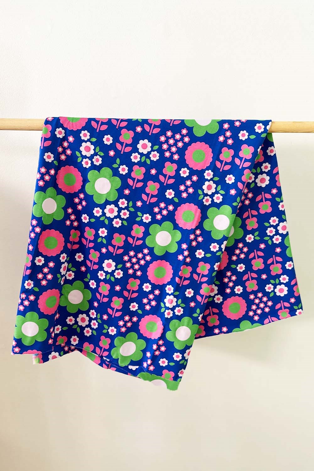 Ekologiskt trikåtyg Daisy Blå