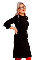 Agneta dress Svart - Black jersey 60s dress