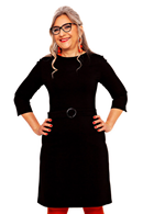 Agneta dress Svart - Black jersey 60s dress