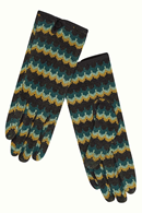 Zigzag handskar Pine green
