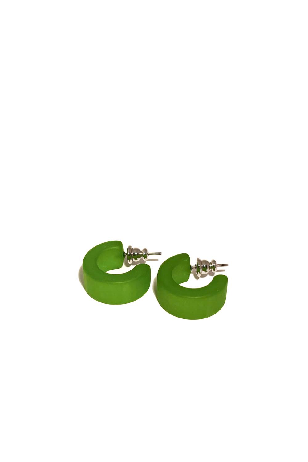 Earrings resin 60s style green