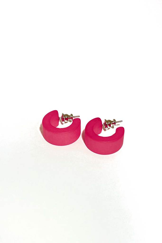 Earrings resin 60s style pink