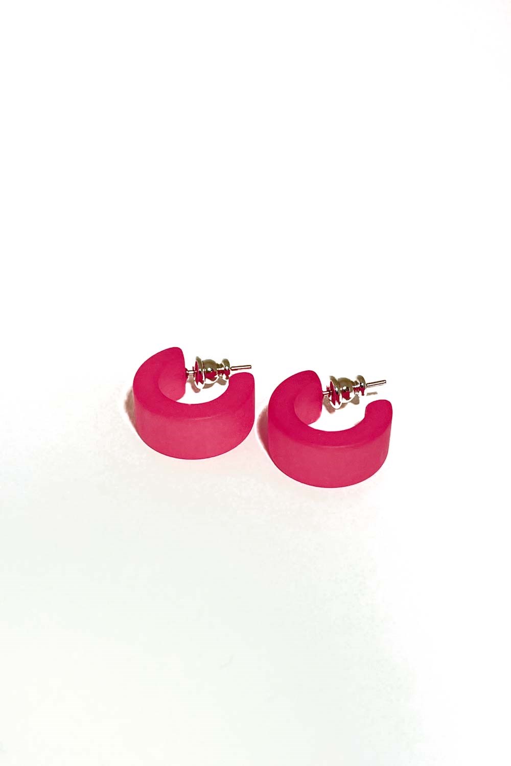 Earrings resin 60s style pink