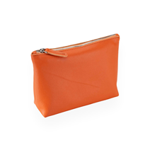 Kosmetiktasche aus Leder, Orange