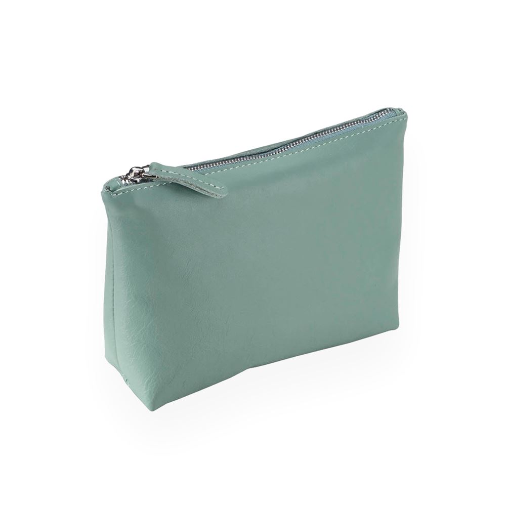 Leather Wash Bag, Dusty Green