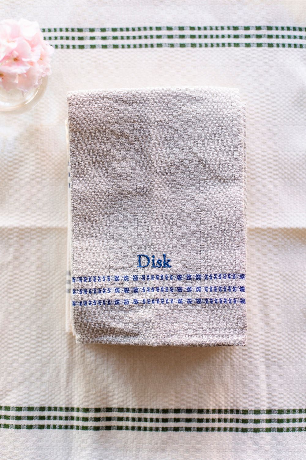 Handduk, Daladräll, blå, brodyr DISK