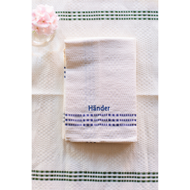 Tea Towel, Daladräll, blue, embroidery HÄNDER