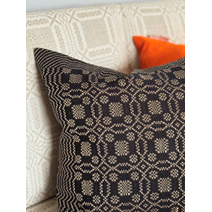 Cushion, TÄLLBERGSKRUS, Black/Unbleached
