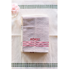 Tea Towel, Daladräll, Red, embroidery KÖKET