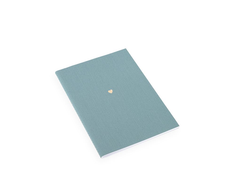 Notizheft Stitched, Dusty Green, little Heart