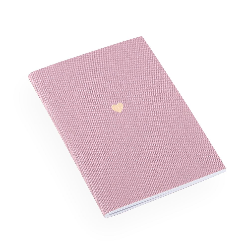 Notebook Stitched, Dusty Pink, Little heart