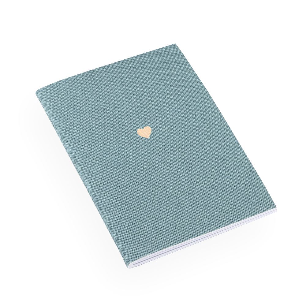 Notizheft Stitched, Dusty Green, little Heart