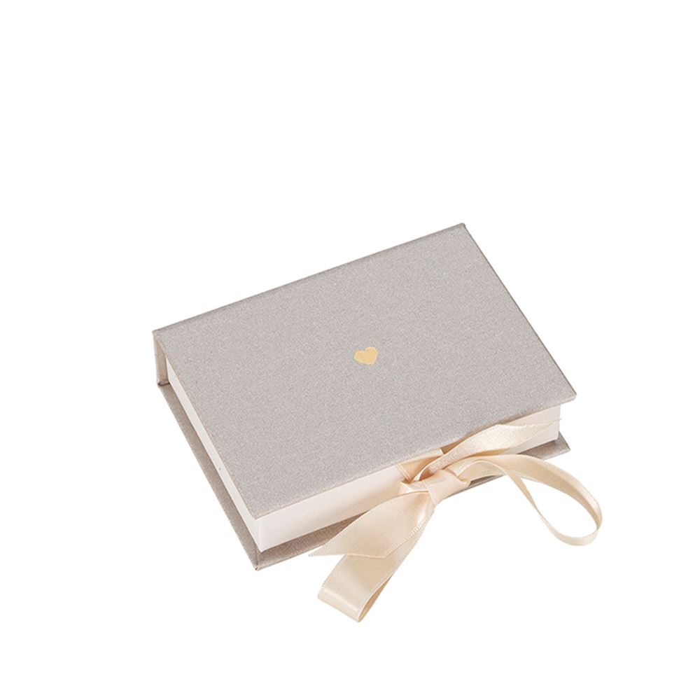 Box with Silk Ribbons, Pearl Luster, Little Heart