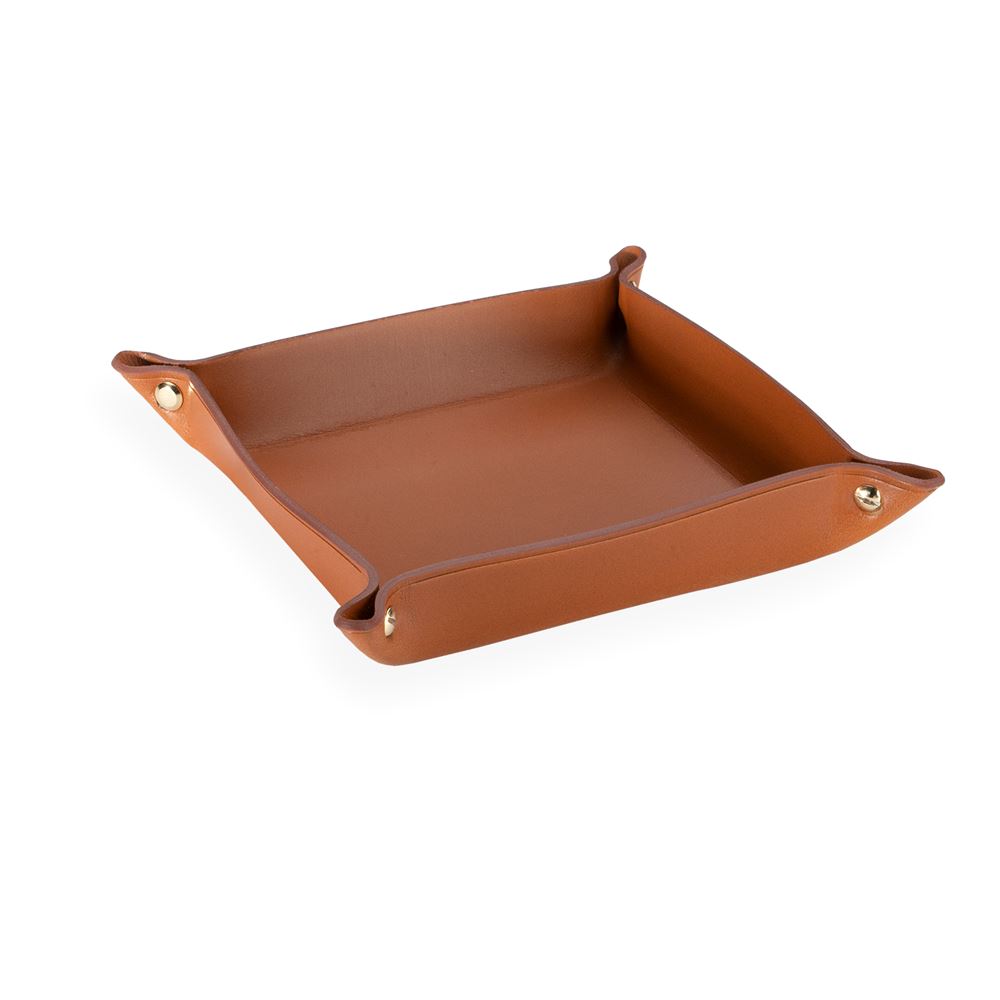 Vide poche en cuir, Cognac