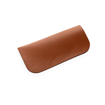 Etui à lunettes en cuir, Cognac