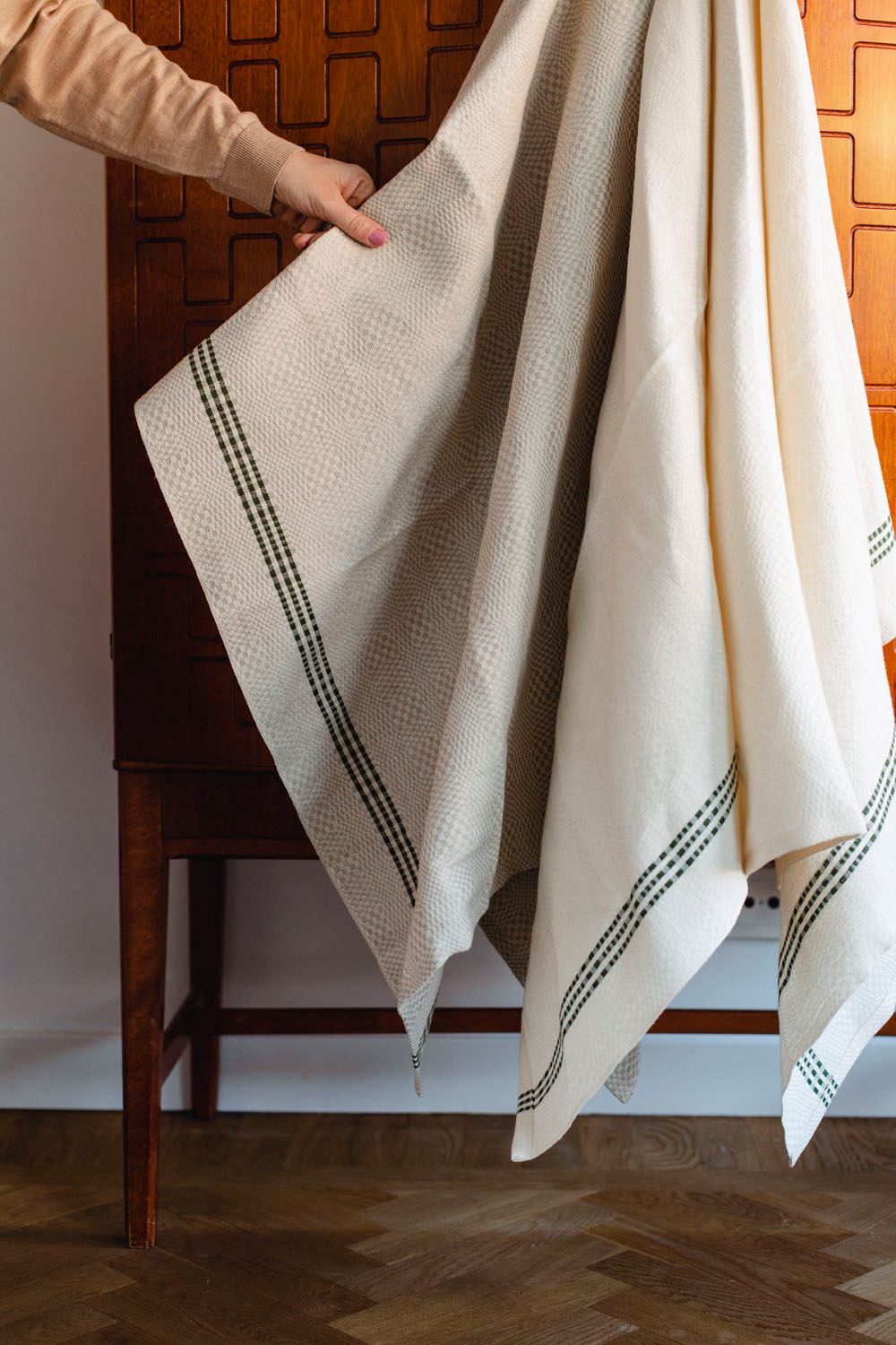 Daladräll, Bath towel, Unbleached-green