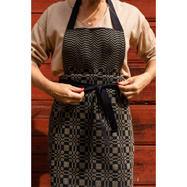 Apron, Tällberg, black-unbleached