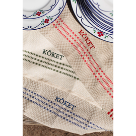 Tea Towel, Daladräll, Red, embroidery KÖKET